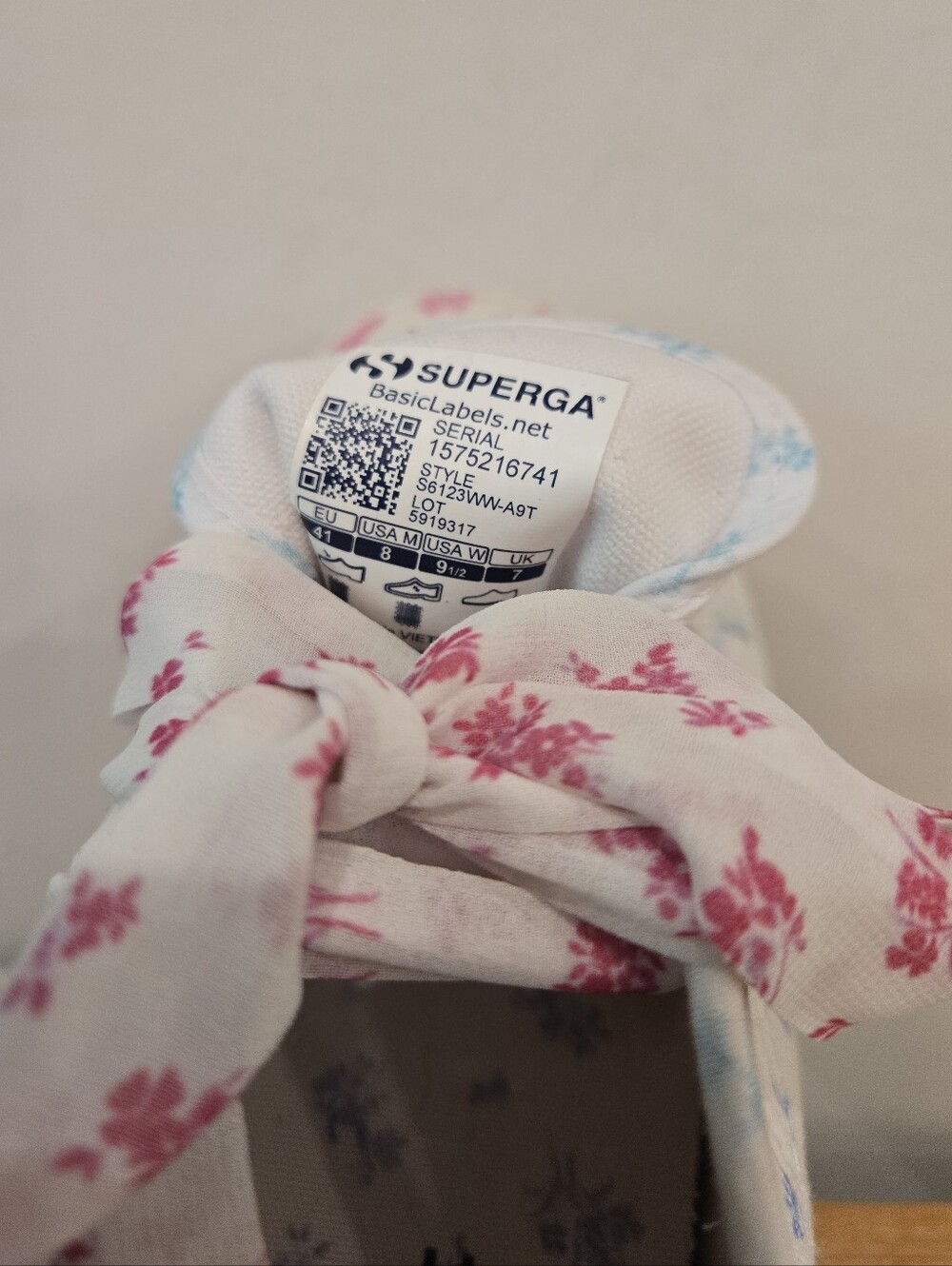 Superga x LoveShackFancy Flower Sneakers Size 41/US 9.5 - Picture 9 of 11